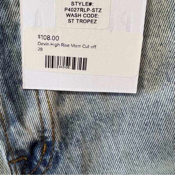 🆕 Pistola Devin High Rise Mom Cut Off Short-100% cotton SZ 27/4 - Picture 6 of 6